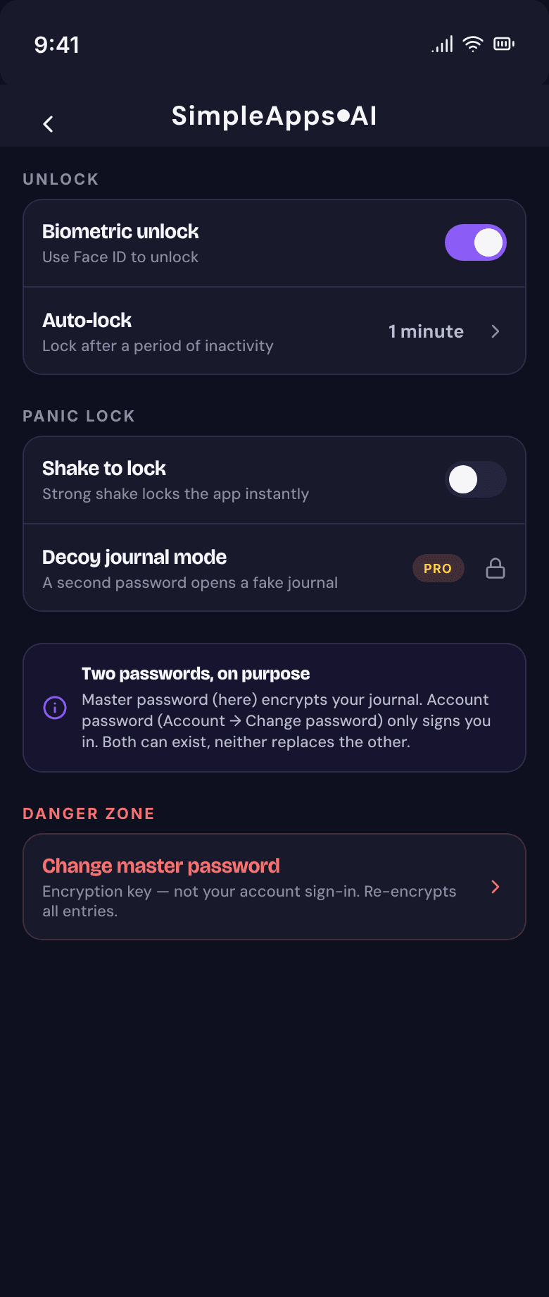 Privacy & security settings